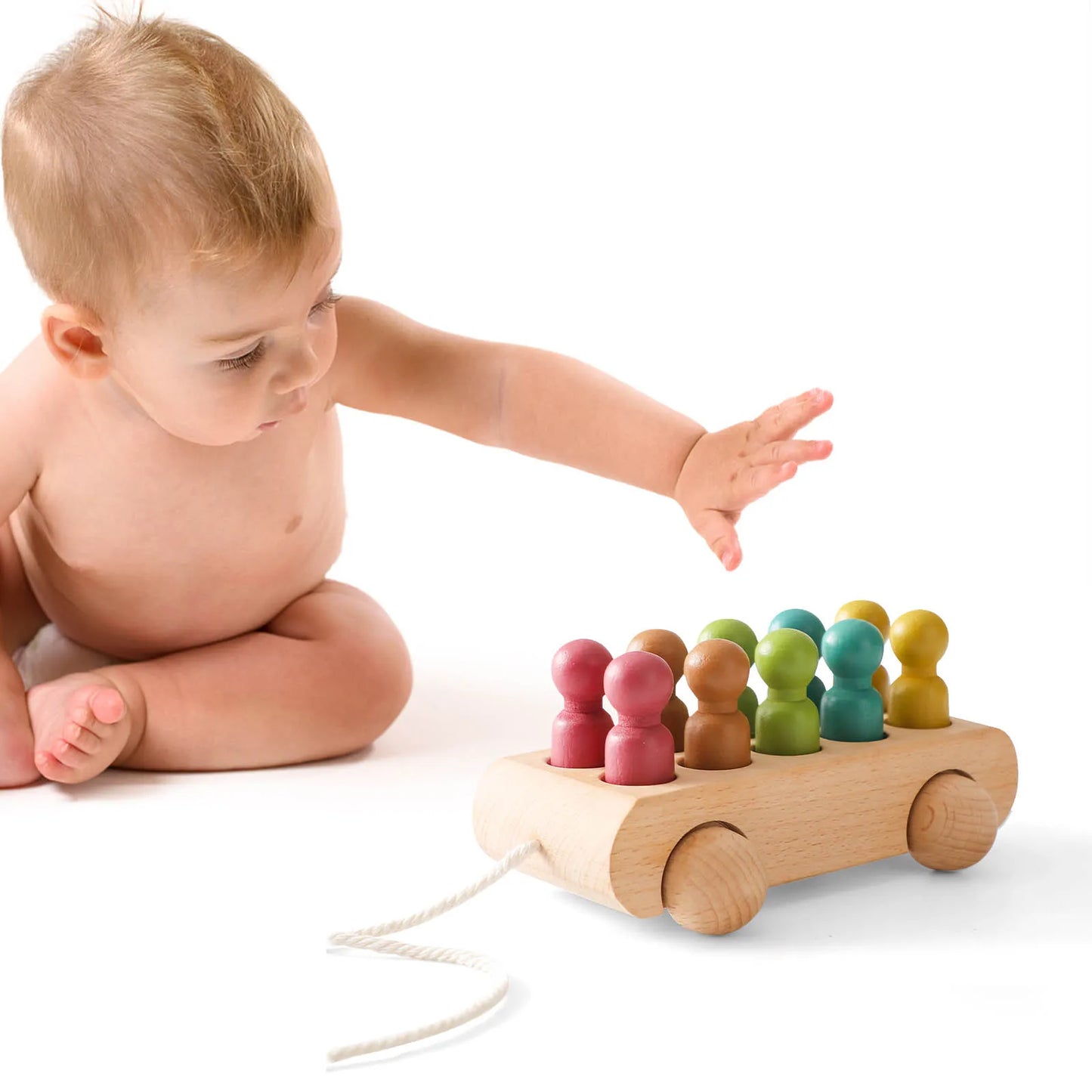 Wooden Color Trolley Toy