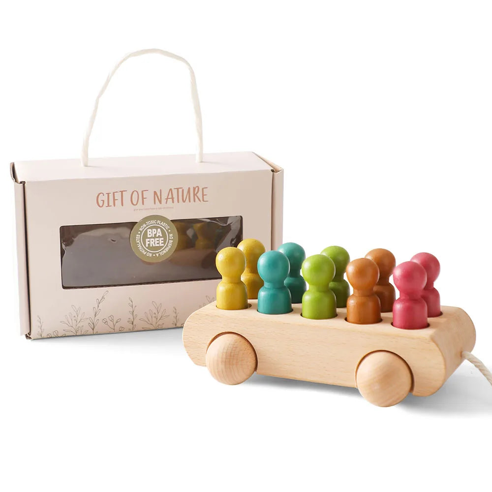 Wooden Color Trolley Toy