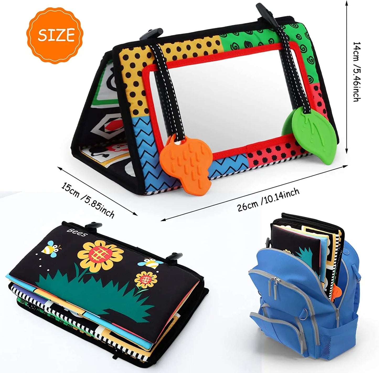 Montessori Baby Tummy Time Mirror Mat