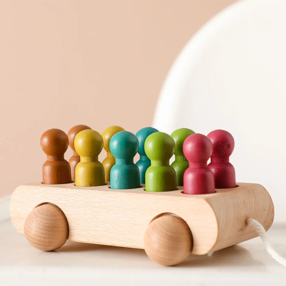 Wooden Color Trolley Toy