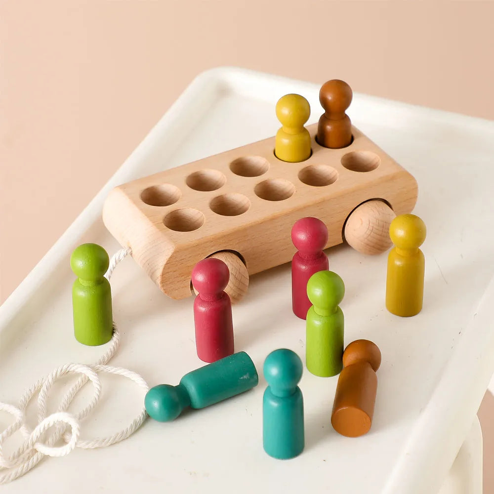 Wooden Color Trolley Toy